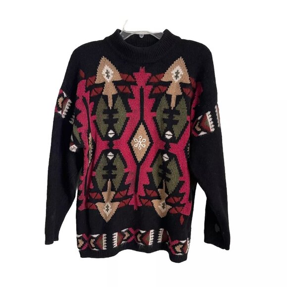 Rafaella Vtg Angora Wool Blend Southwestern Sweater - Picture 1 of 5